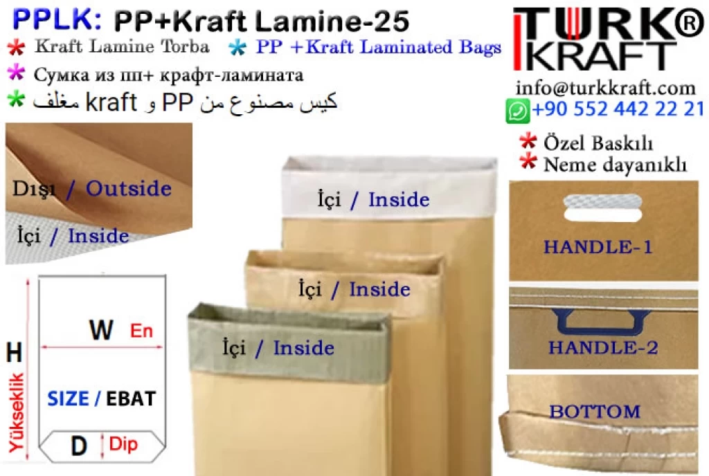 Laminated PP + Kraft Bag 25
