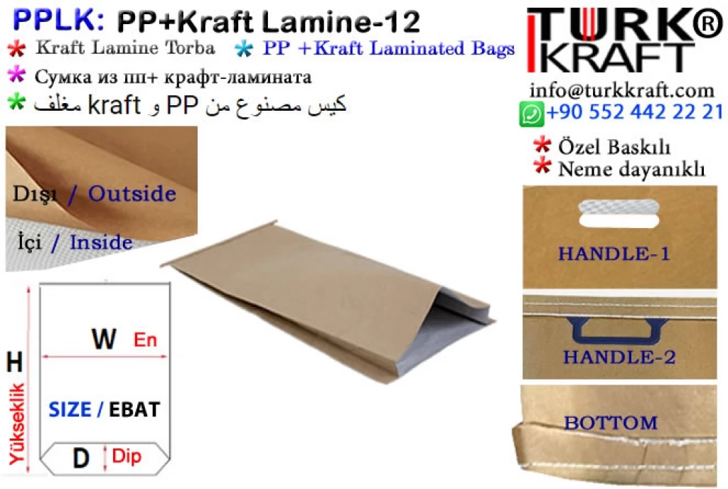 Laminated PP + Kraft Bag 12